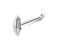 Leaf Shaped Silver Bone Nose Stud NSKD-615